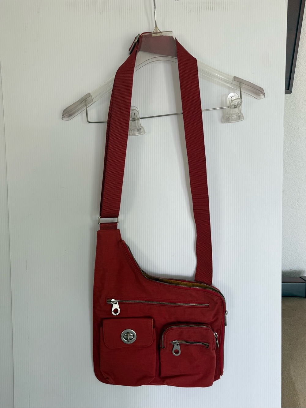 BAGGALLINI Red Crossbody Sling Bag
